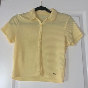 Hollister collar ribbed tee